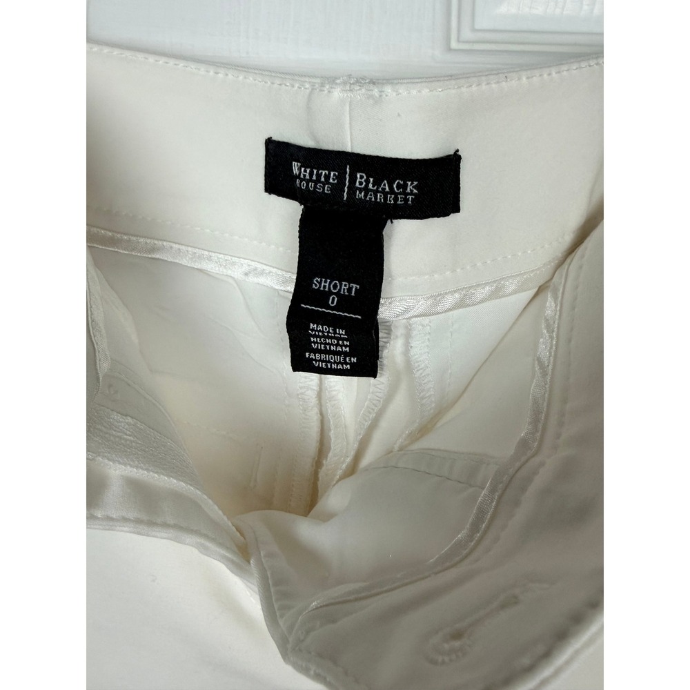 White House Black Market White Stretch Cotton Blend Shorts Size 0 - Picture 11 of 16